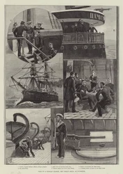 Besuch eines russischen Kreuzers, der Pamiat Azova, in Plymouth